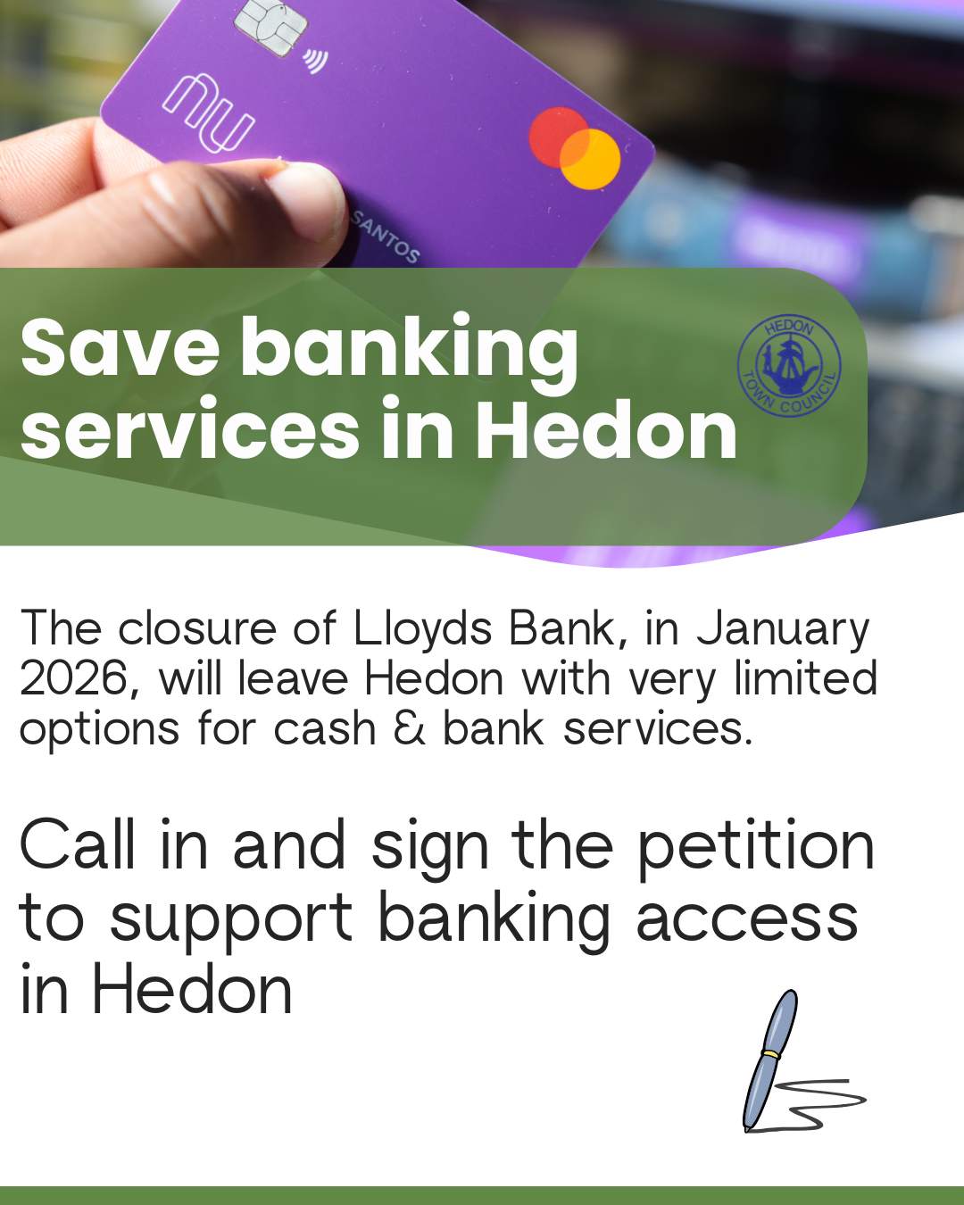 SAVE BANKING SERVICES IN HEDON